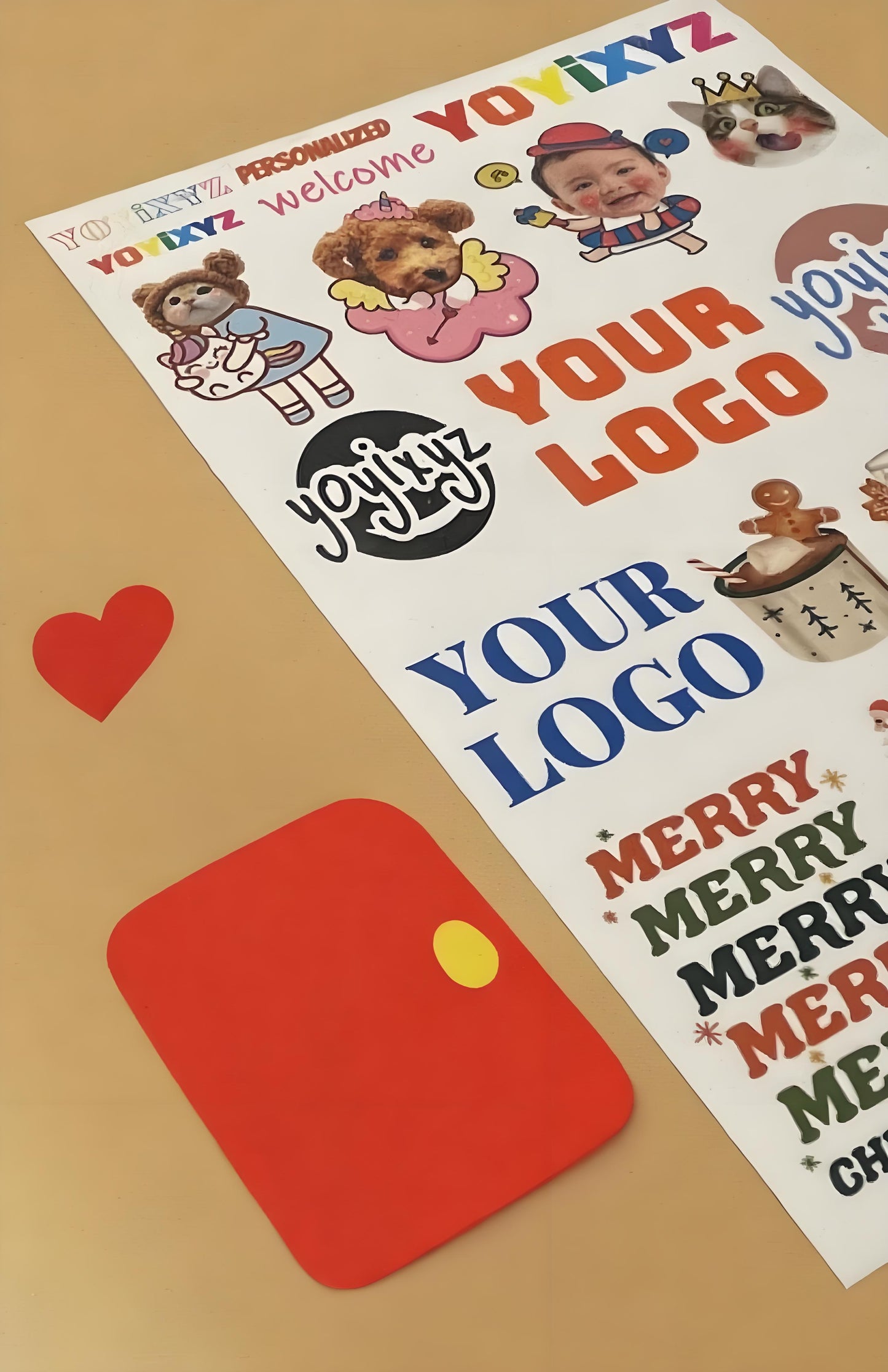 personalized mug temporary tattoo custom sticker Christmas decal curved surface waterproof