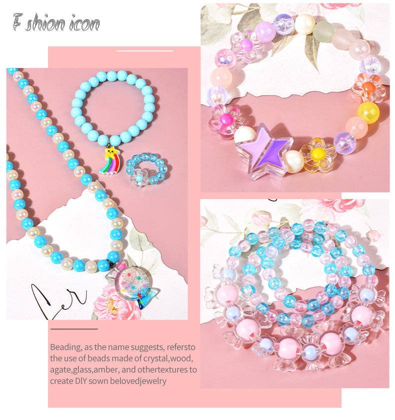 Creative 24Grid Beaded Necklace Toy Kid Girl DIY Jewelry Handmade Accessory gift