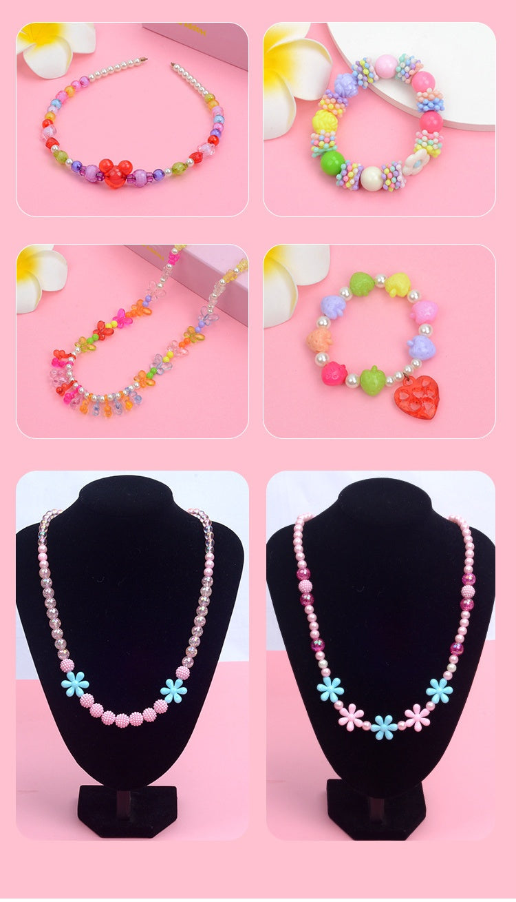 Creative 24Grid Beaded Necklace Toy Kid Girl DIY Jewelry Handmade Accessory gift