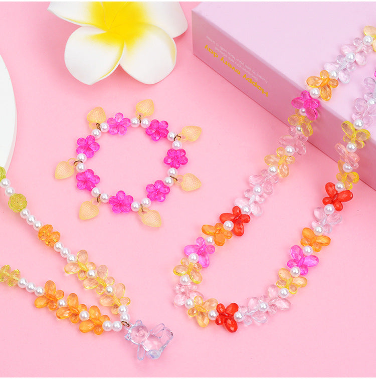Creative 24Grid Beaded Necklace Toy Kid Girl DIY Jewelry Handmade Accessory gift