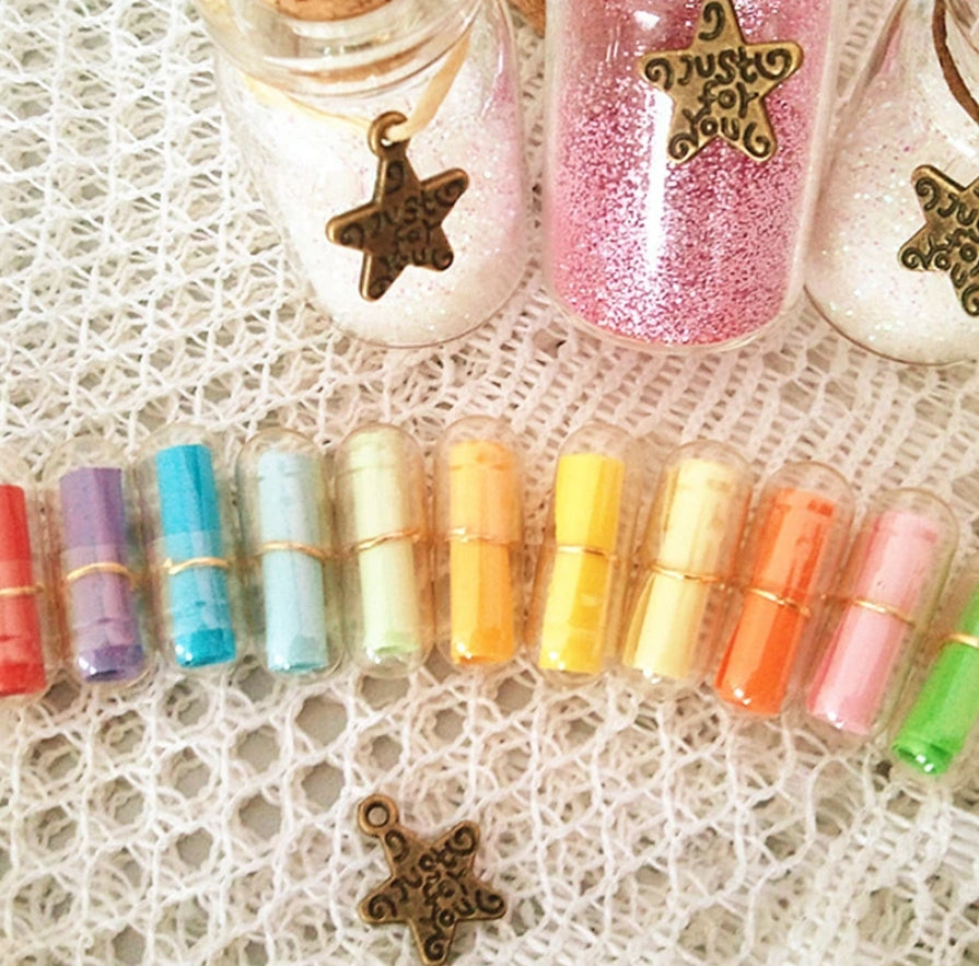 200pcs Message Capsule In Bottle Transparent Letter Love Pill Roll Paper party for gift ceremony