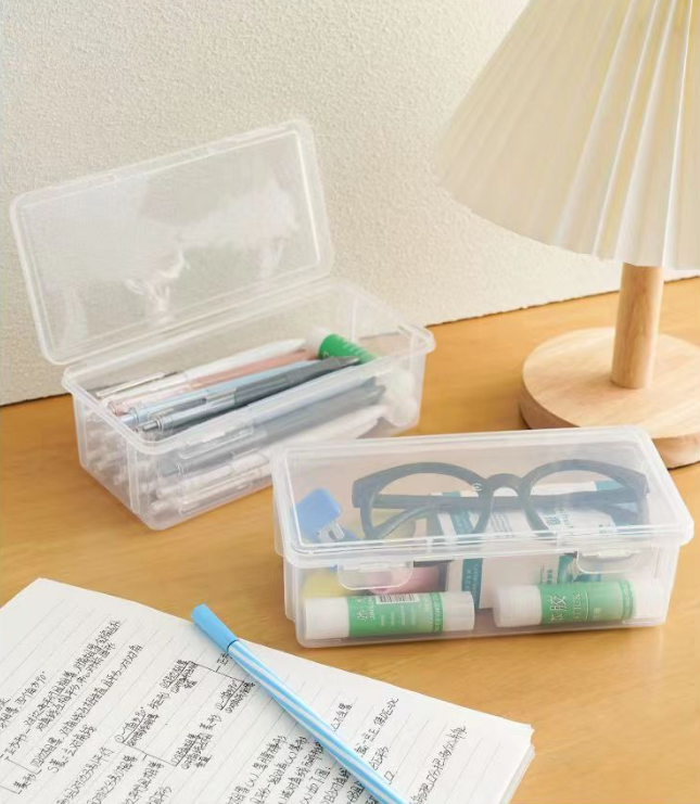 4pcs Transparent PencilCase Sketch Plastic Pencil Case Storage Case Art Student Pencil Case Large Capacity Box