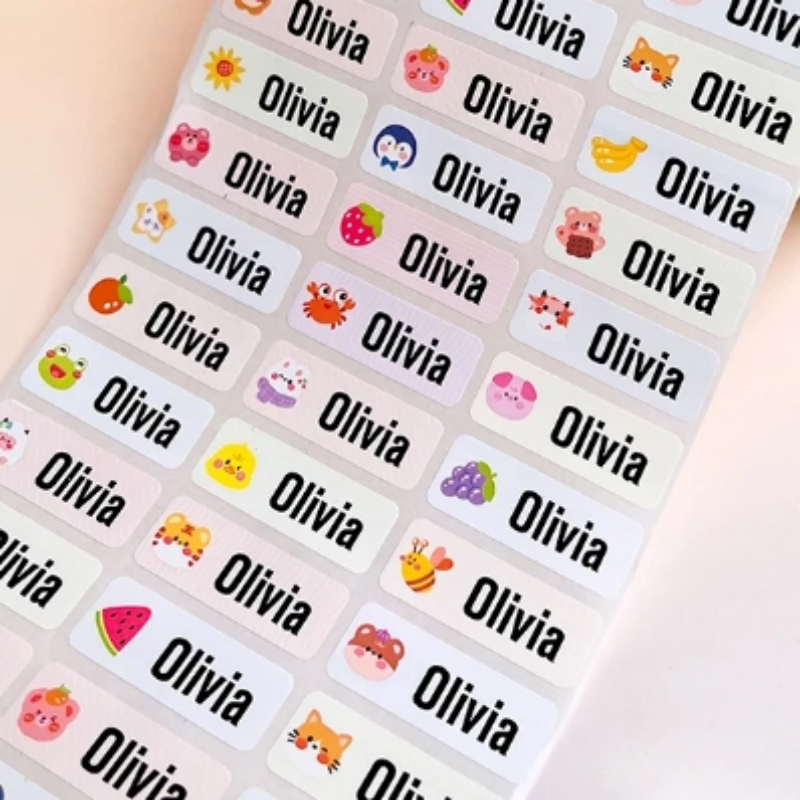 60pcs Waterproof Self-adhesive kids Name Tag Stickers Custom Personalized label cartoon sticker
