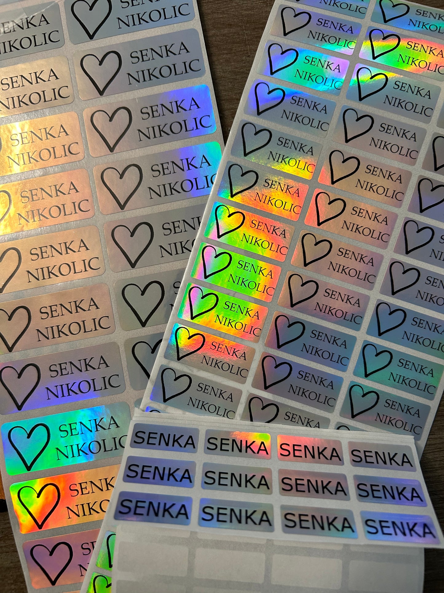 different sizes Holographic stationery sticker Laser Personalized Stickers DIY label logo tag back to school