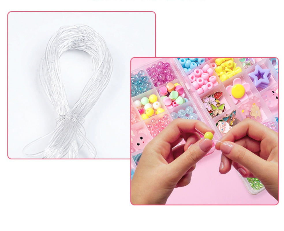 Creative 24Grid Beaded Necklace Toy Kid Girl DIY Jewelry Handmade Accessory gift