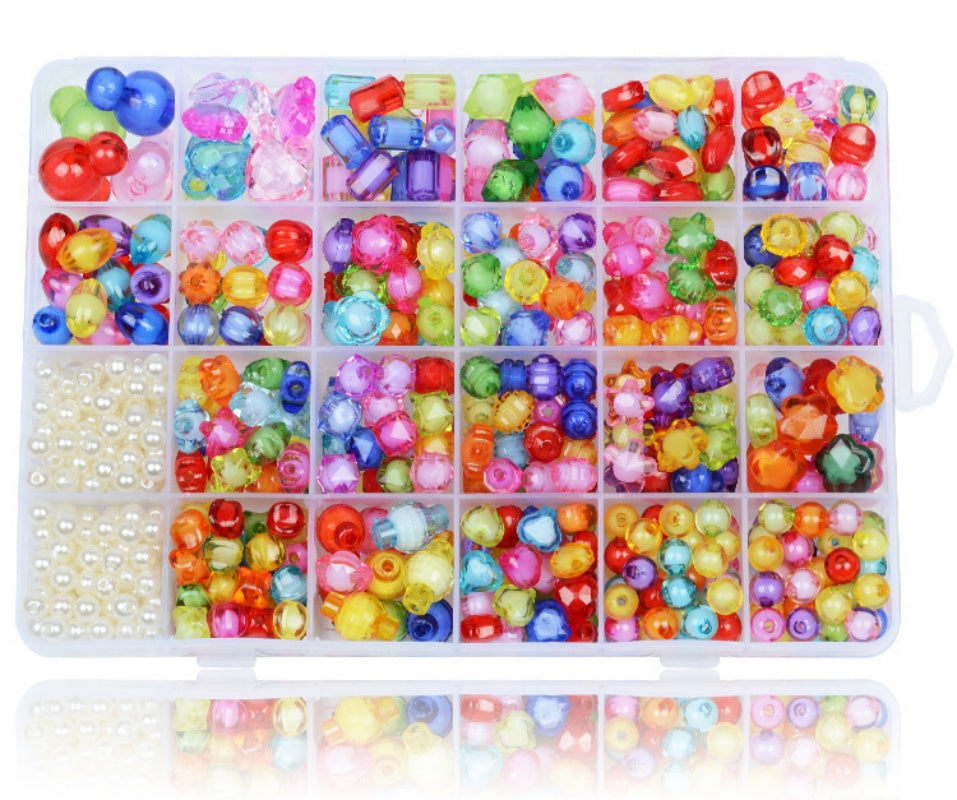 Creative 24Grid Beaded Necklace Toy Kid Girl DIY Jewelry Handmade Accessory gift