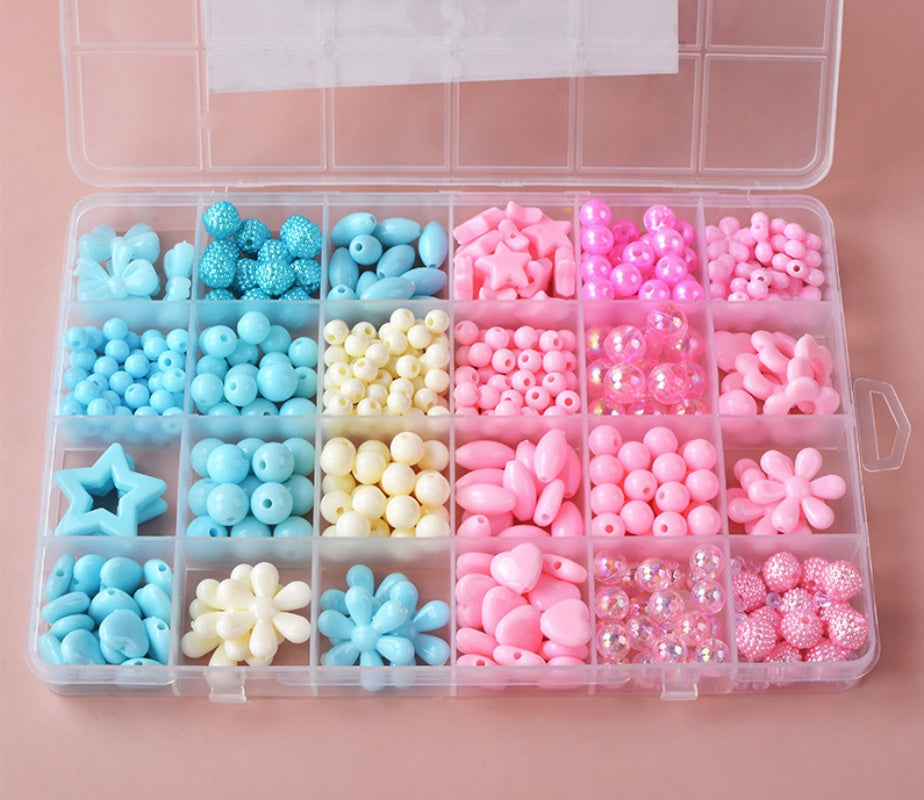 Creative 24Grid Beaded Necklace Toy Kid Girl DIY Jewelry Handmade Accessory gift