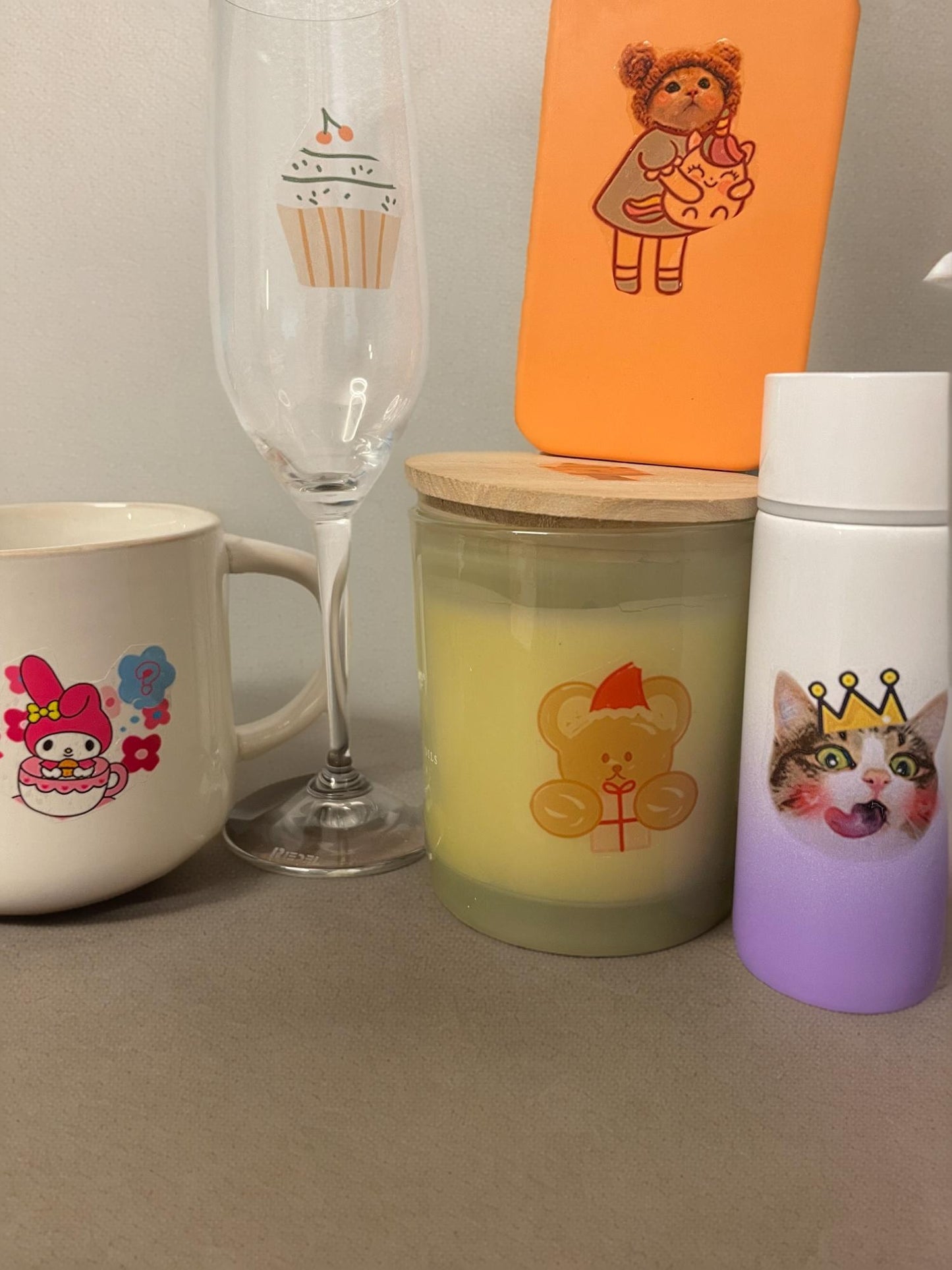 personalized mug temporary tattoo custom sticker Christmas decal curved surface waterproof
