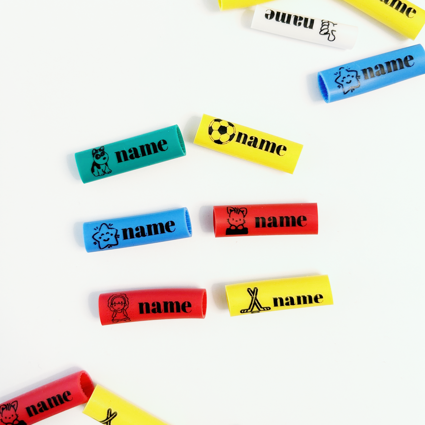 10pcs Baby Shoes Schoolbag Cup Clothes Name Sticker Waterproof Tag Rope Baby Name Ring Children Customized Name Label Pendant
