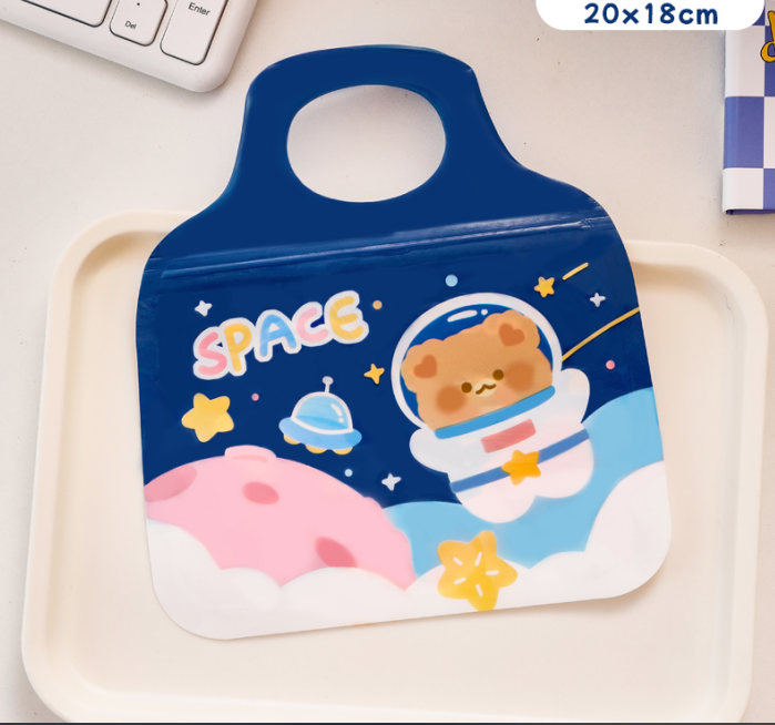 20pcs plastic portable cartoon Halloween candy bag sealed pocket kids snack gift Valentine's day birthday party