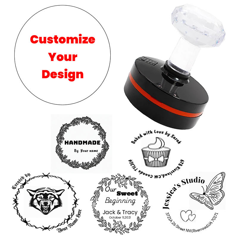 Personalized Stamp Custom stamps Self Inking handmade Wedding Address logo bakery round rectangle
