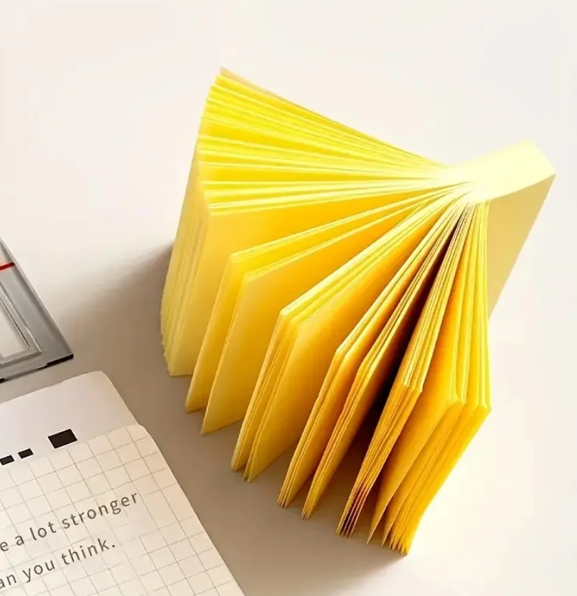 100 sheers/pack Sticky Notes Bright yellow and colorful Self-Stick Pads 3x3in Paper stationery school office