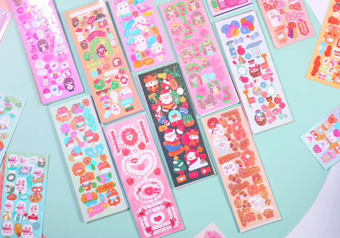 10sheets Laser Goo Card Stickers cute Korean Ins Sticker DIY Decor Scrapbooking