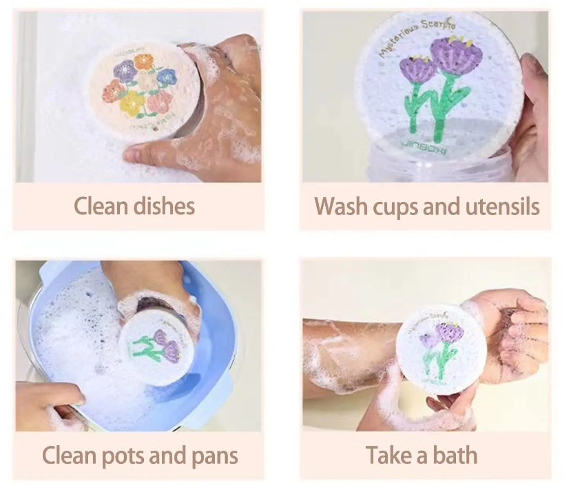2pcs Kitchen Cleaning Sponges for Dishes Clean Super Absorbent Multiple uses bath cleaning