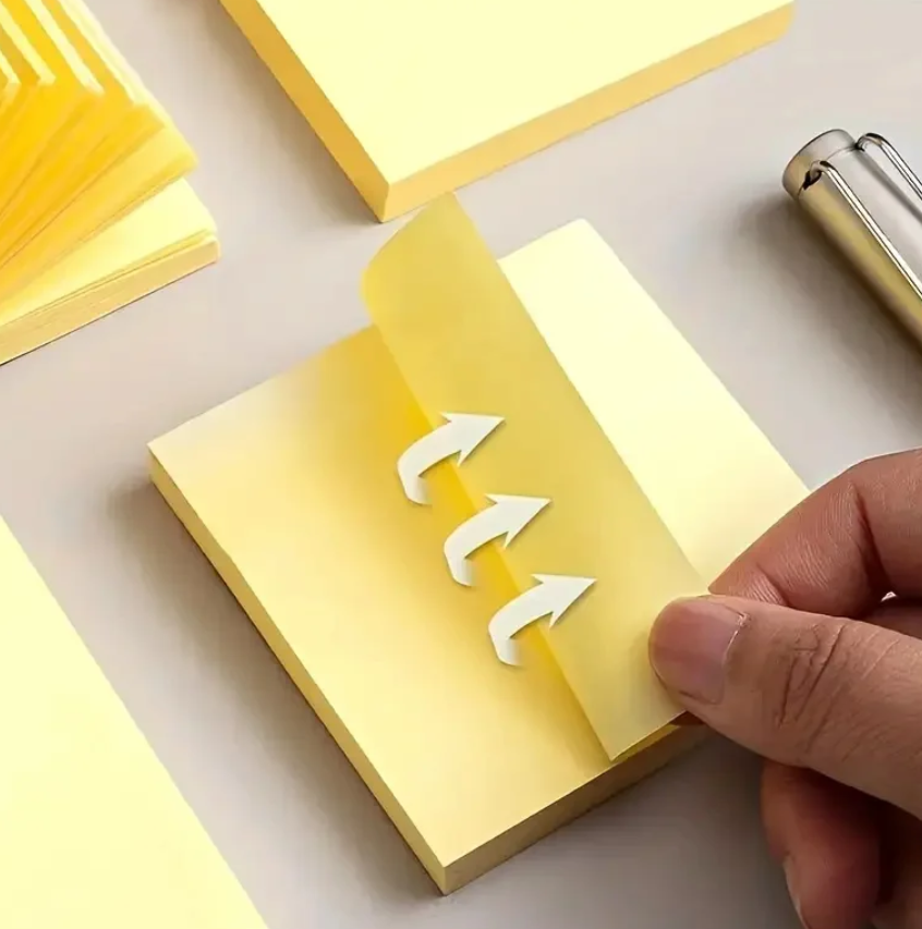 100 sheers/pack Sticky Notes Bright yellow and colorful Self-Stick Pads 3x3in Paper stationery school office