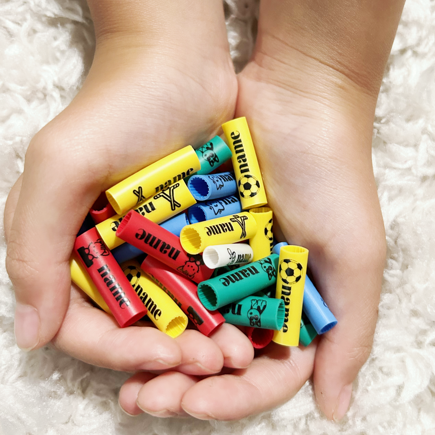 10pcs Baby Shoes Schoolbag Cup Clothes Name Sticker Waterproof Tag Rope Baby Name Ring Children Customized Name Label Pendant
