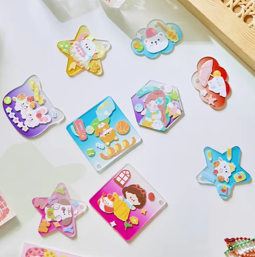 10sheets Laser Goo Card Stickers cute Korean Ins Sticker DIY Decor Scrapbooking