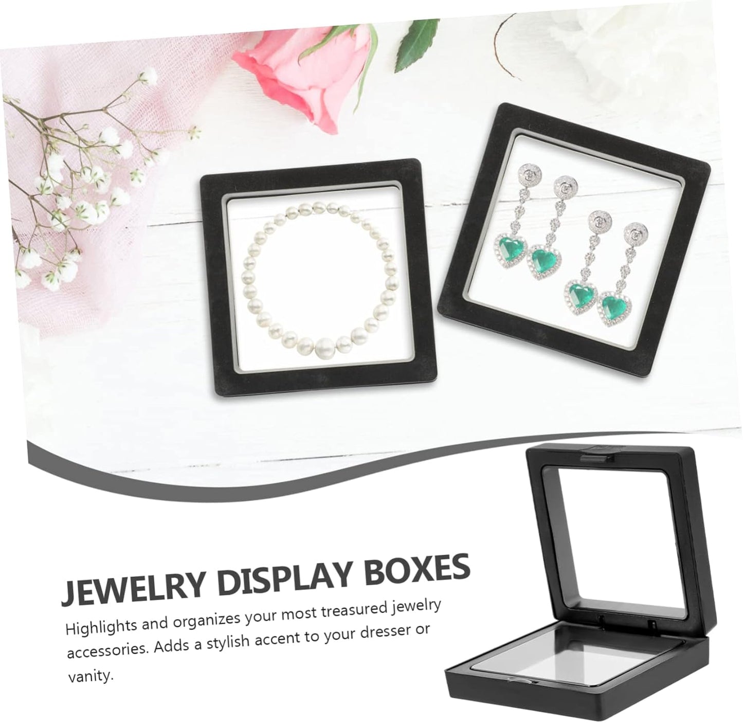 10pcs 9cm square 3D Floating Jewelry Coin Display medallions Box PE Film Jewelry