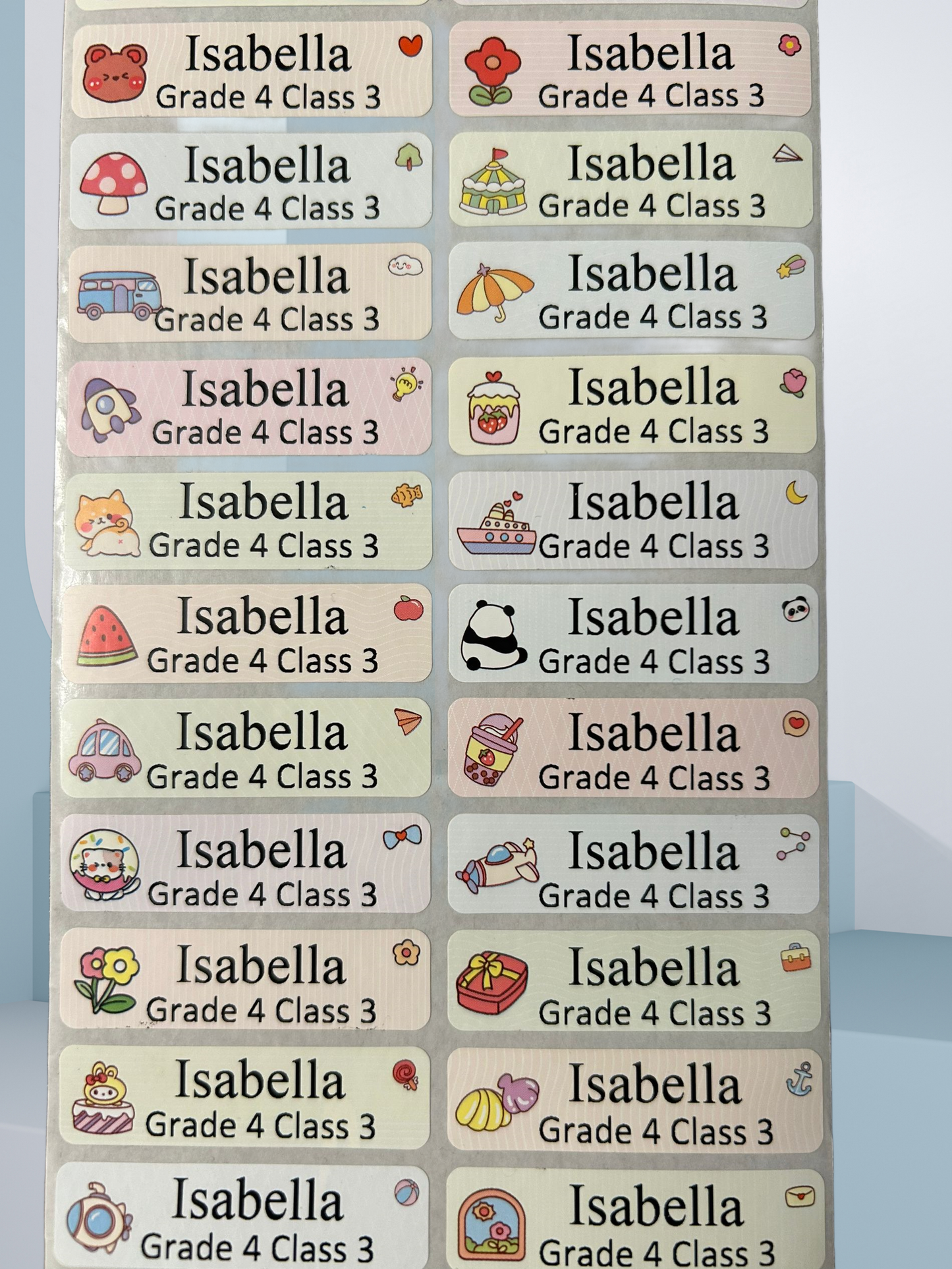 50pcs Name Stickers Custom Personalized cartoon large size tag cute Decals label stationery
