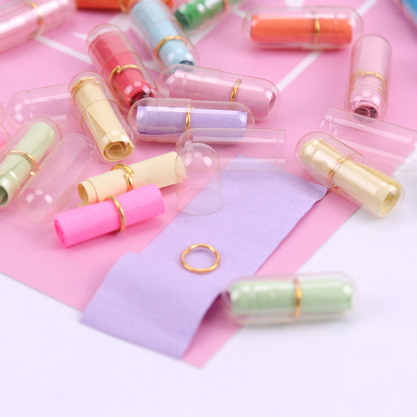 200pcs Message Capsule In Bottle Transparent Letter Love Pill Roll Paper party for gift ceremony