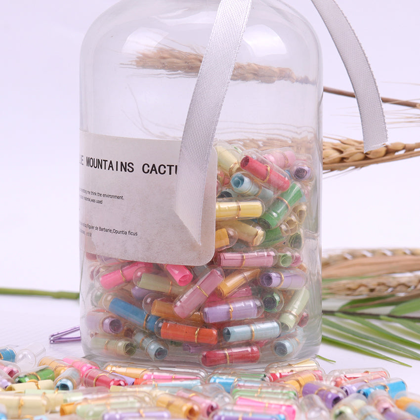 200pcs Message Capsule In Bottle Transparent Letter Love Pill Roll Paper party for gift ceremony