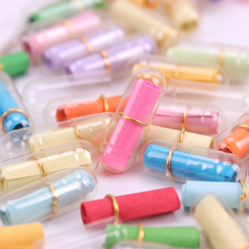 200pcs Message Capsule In Bottle Transparent Letter Love Pill Roll Paper party for gift ceremony