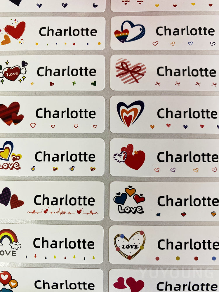 50pcs Name Stickers Custom Personalized cartoon large size tag cute Decals label stationery