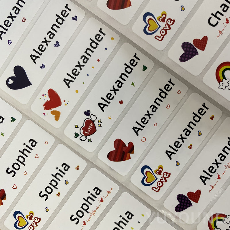 50pcs Name Stickers Custom Personalized cartoon large size tag cute Decals label stationery