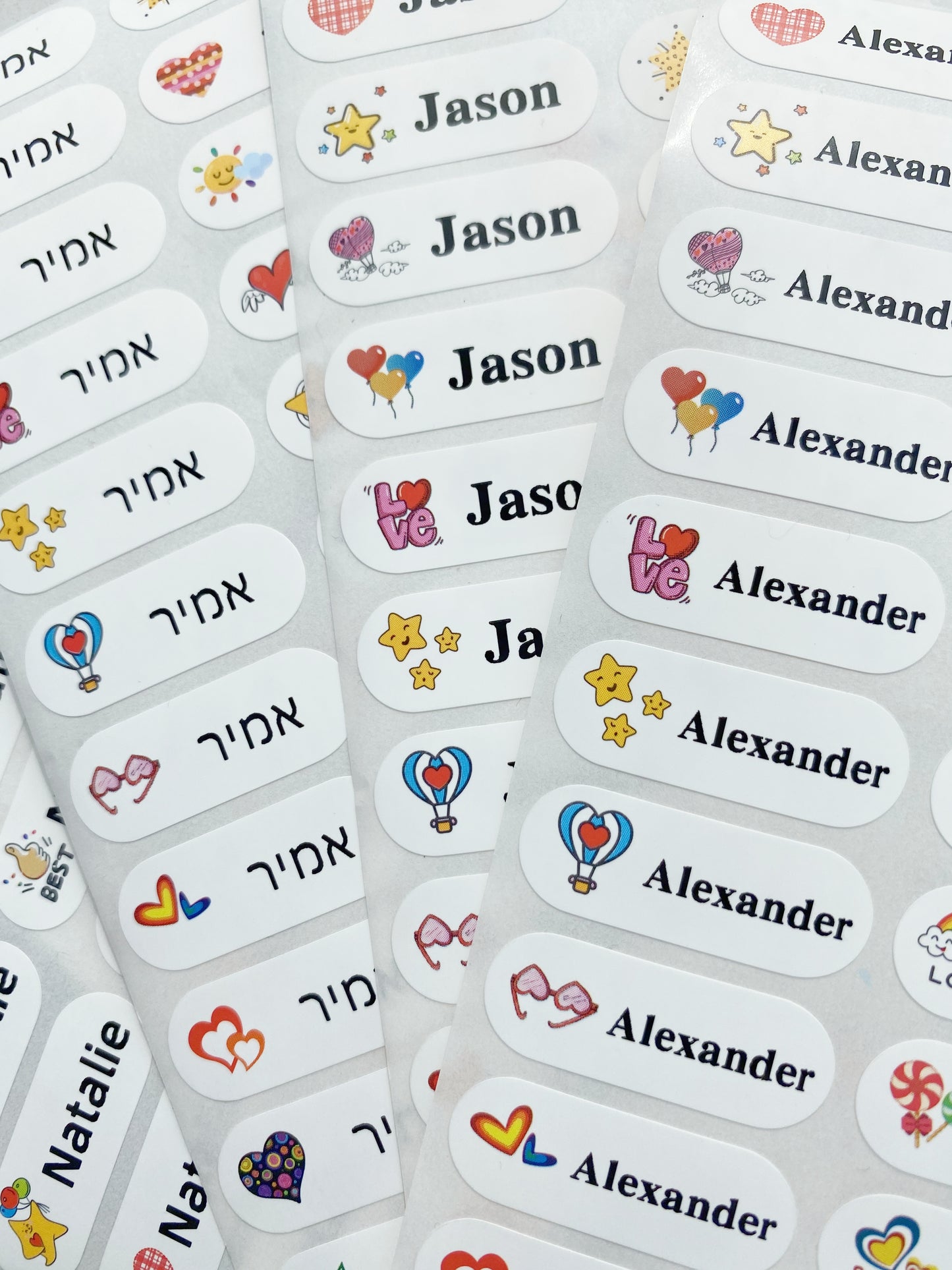 60pcs Waterproof Self-adhesive kids Name Tag Stickers Custom Personalized label cartoon sticker