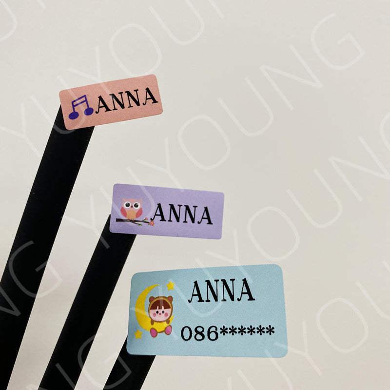 Name Stickers big size Customized Waterproof Personalized Label School stationery sticker cute cartoon stationary supplies for kids