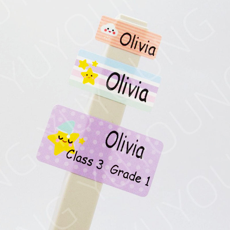 Name Stickers big size Customized Waterproof Personalized Label School stationery sticker cute cartoon stationary supplies for kids