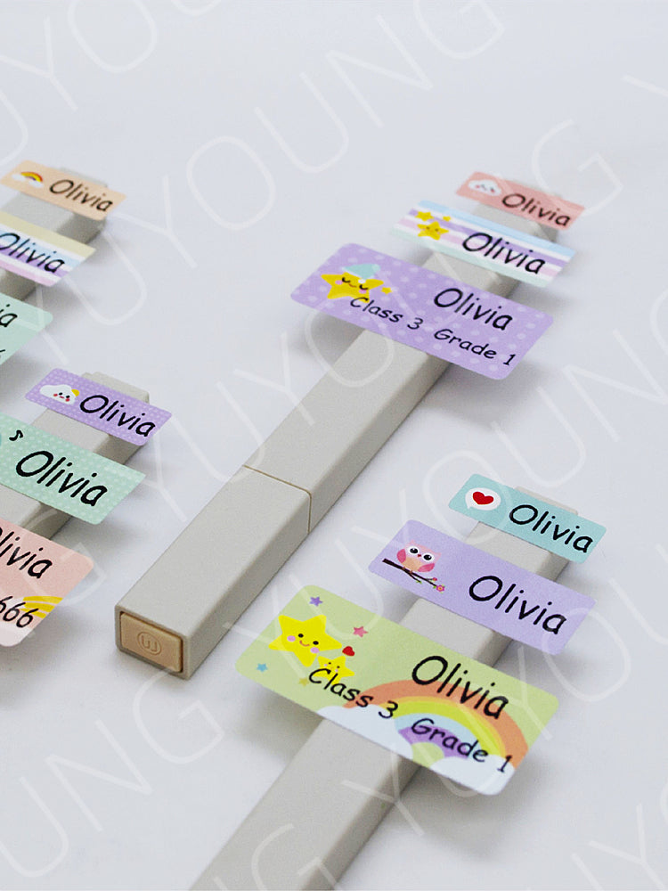 Name Stickers big size Customized Waterproof Personalized Label School stationery sticker cute cartoon stationary supplies for kids
