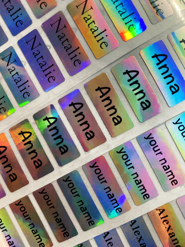 different sizes Holographic stationery sticker Laser Personalized Stickers DIY label logo tag back to school