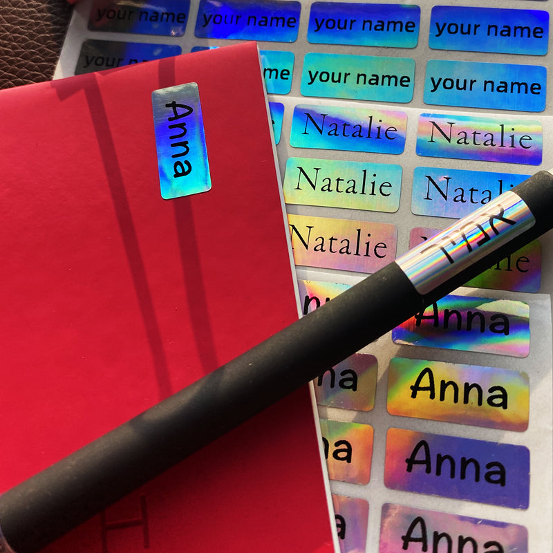different sizes Holographic stationery sticker Laser Personalized Stickers DIY label logo tag back to school