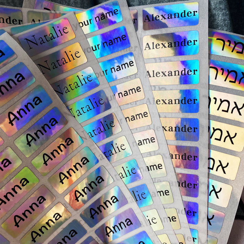 different sizes Holographic stationery sticker Laser Personalized Stickers DIY label logo tag back to school
