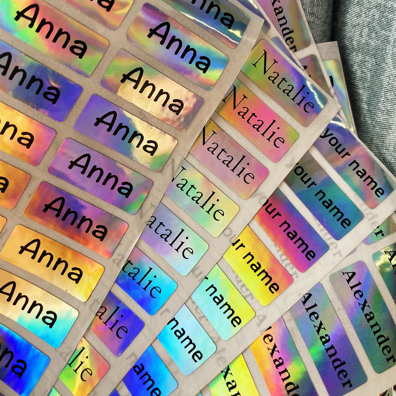 different sizes Holographic stationery sticker Laser Personalized Stickers DIY label logo tag back to school