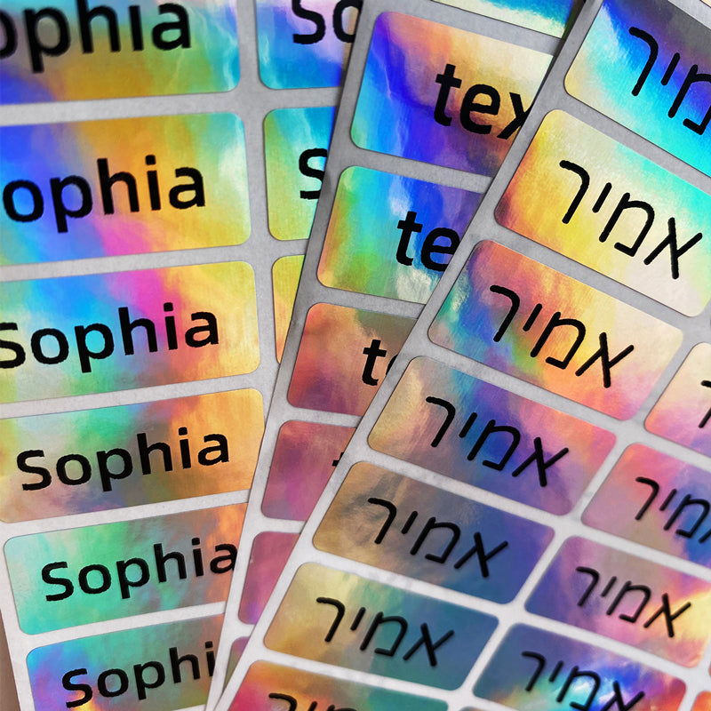 different sizes Holographic stationery sticker Laser Personalized Stickers DIY label logo tag back to school