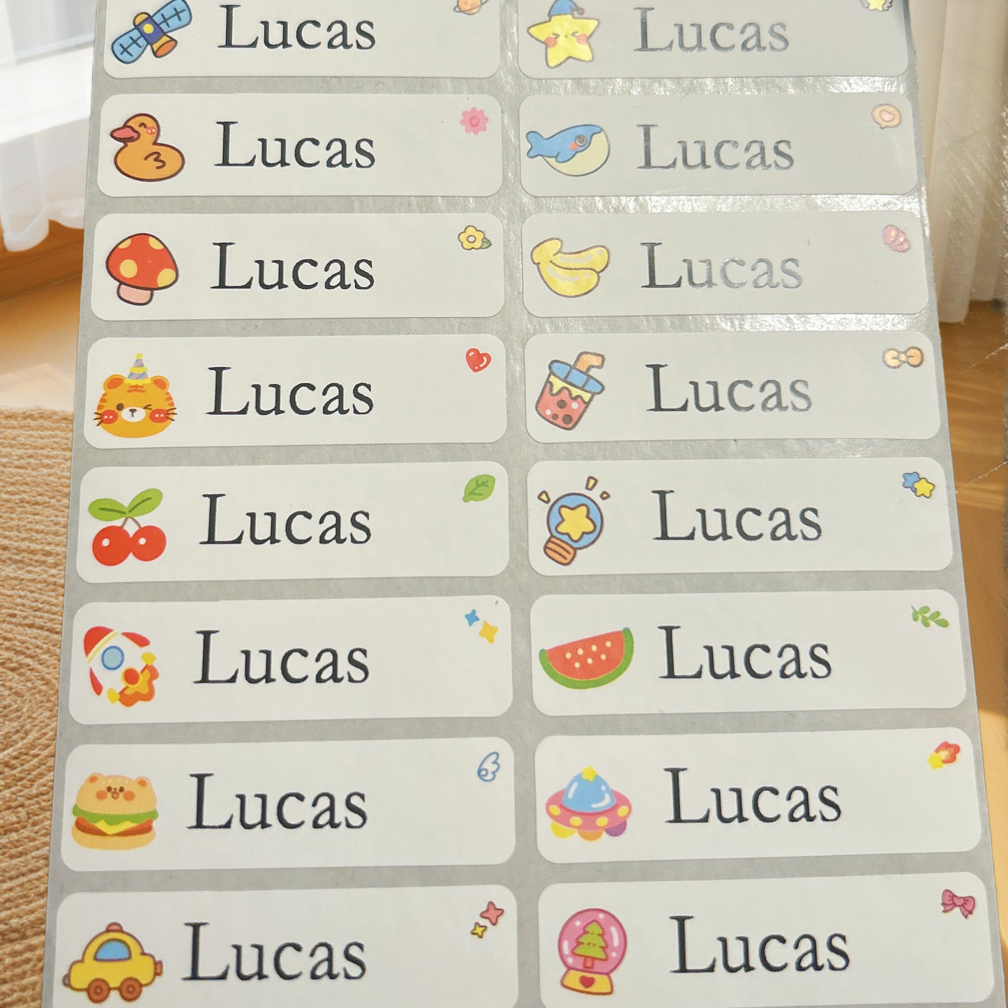 50pcs Name Stickers Custom Personalized cartoon large size tag cute Decals label stationery