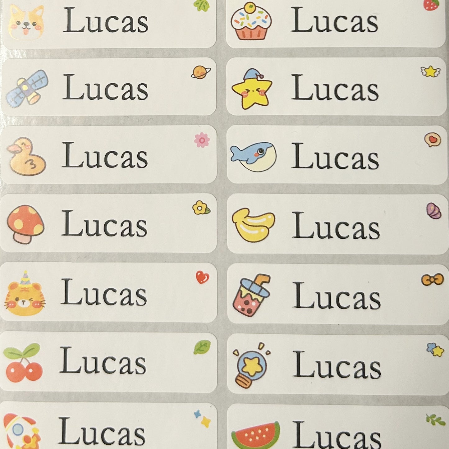 50pcs Name Stickers Custom Personalized cartoon large size tag cute Decals label stationery