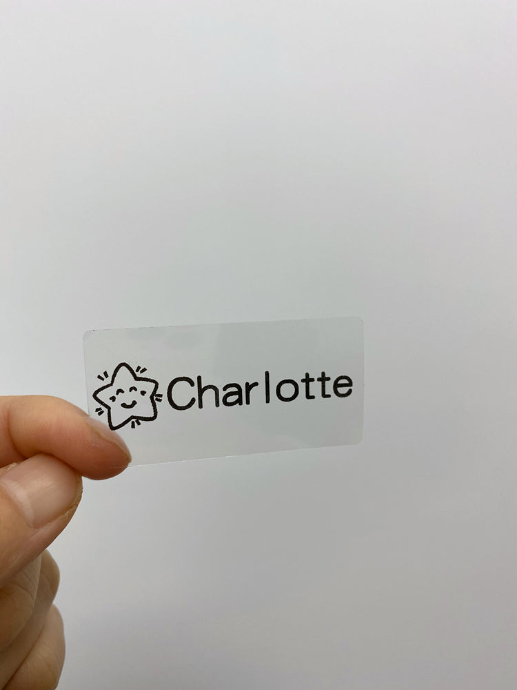 50pcs 50X25mm Name stickers Transparent Sticker 1.96x0.98in Customize logo clear kid personalized label