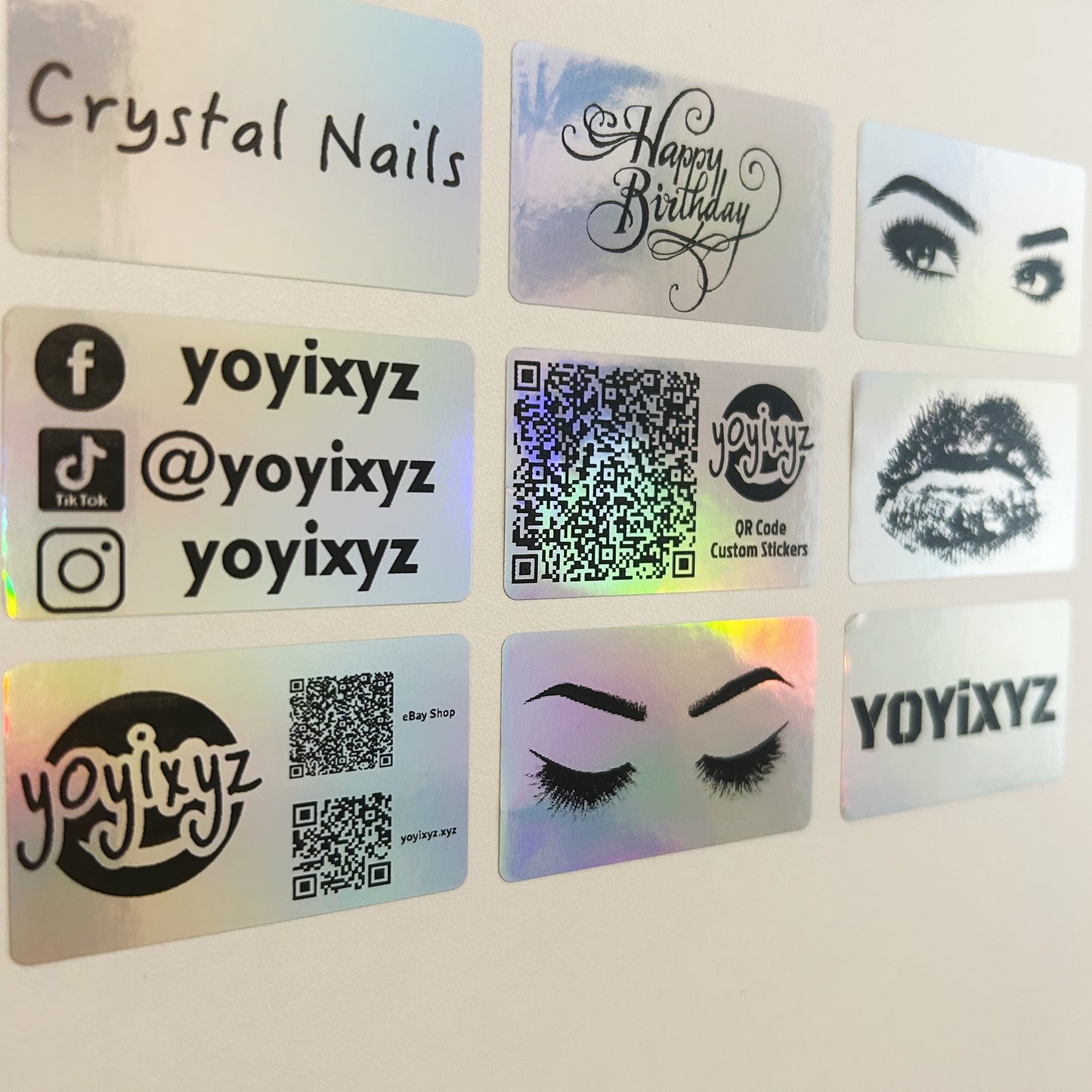 different sizes Holographic stationery sticker Laser Personalized Stickers DIY label logo tag back to school