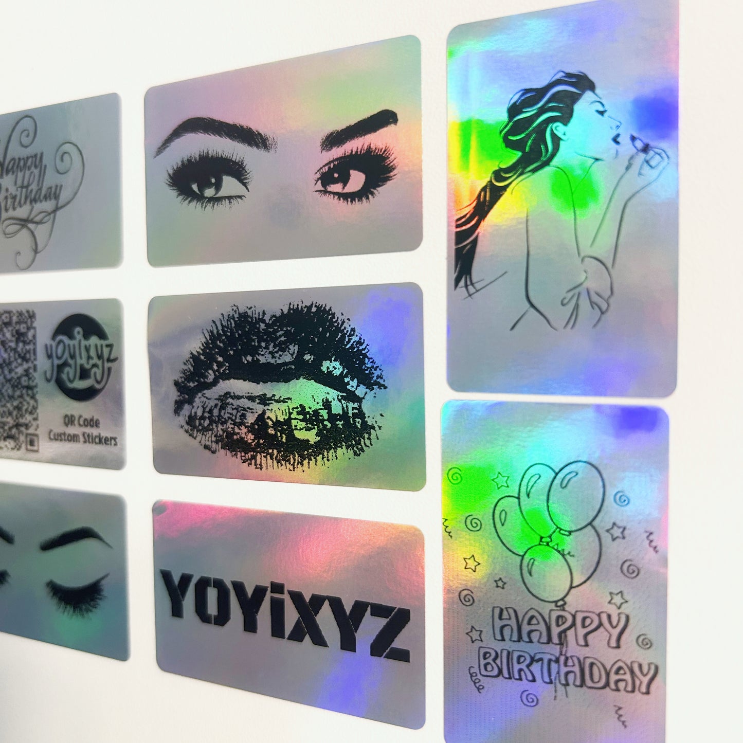 different sizes Holographic stationery sticker Laser Personalized Stickers DIY label logo tag back to school