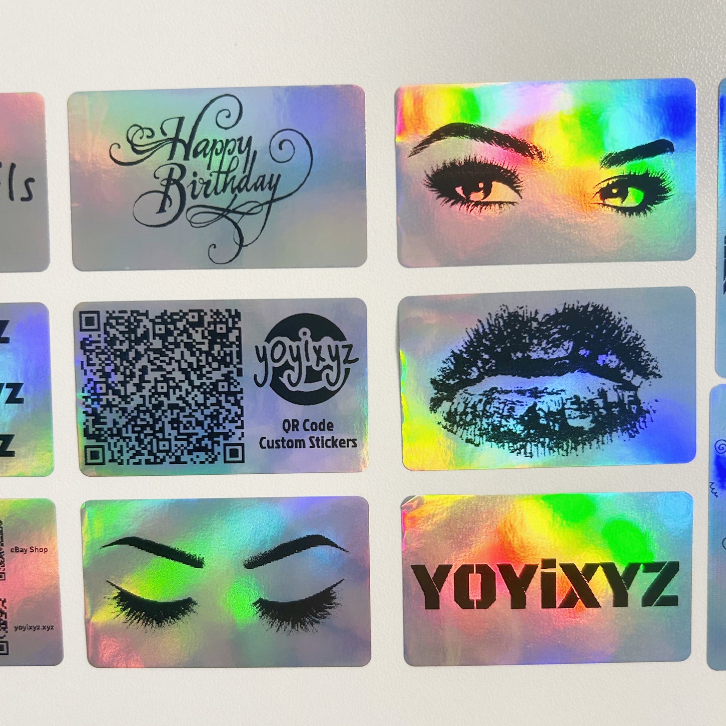 different sizes Holographic stationery sticker Laser Personalized Stickers DIY label logo tag back to school