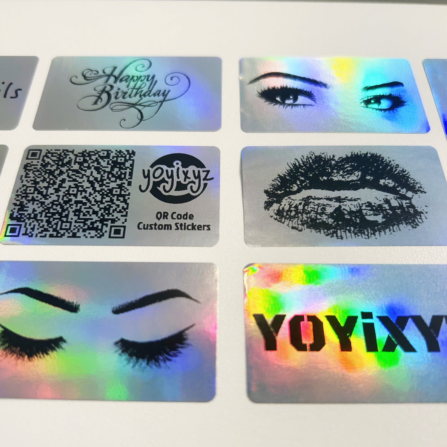 different sizes Holographic stationery sticker Laser Personalized Stickers DIY label logo tag back to school