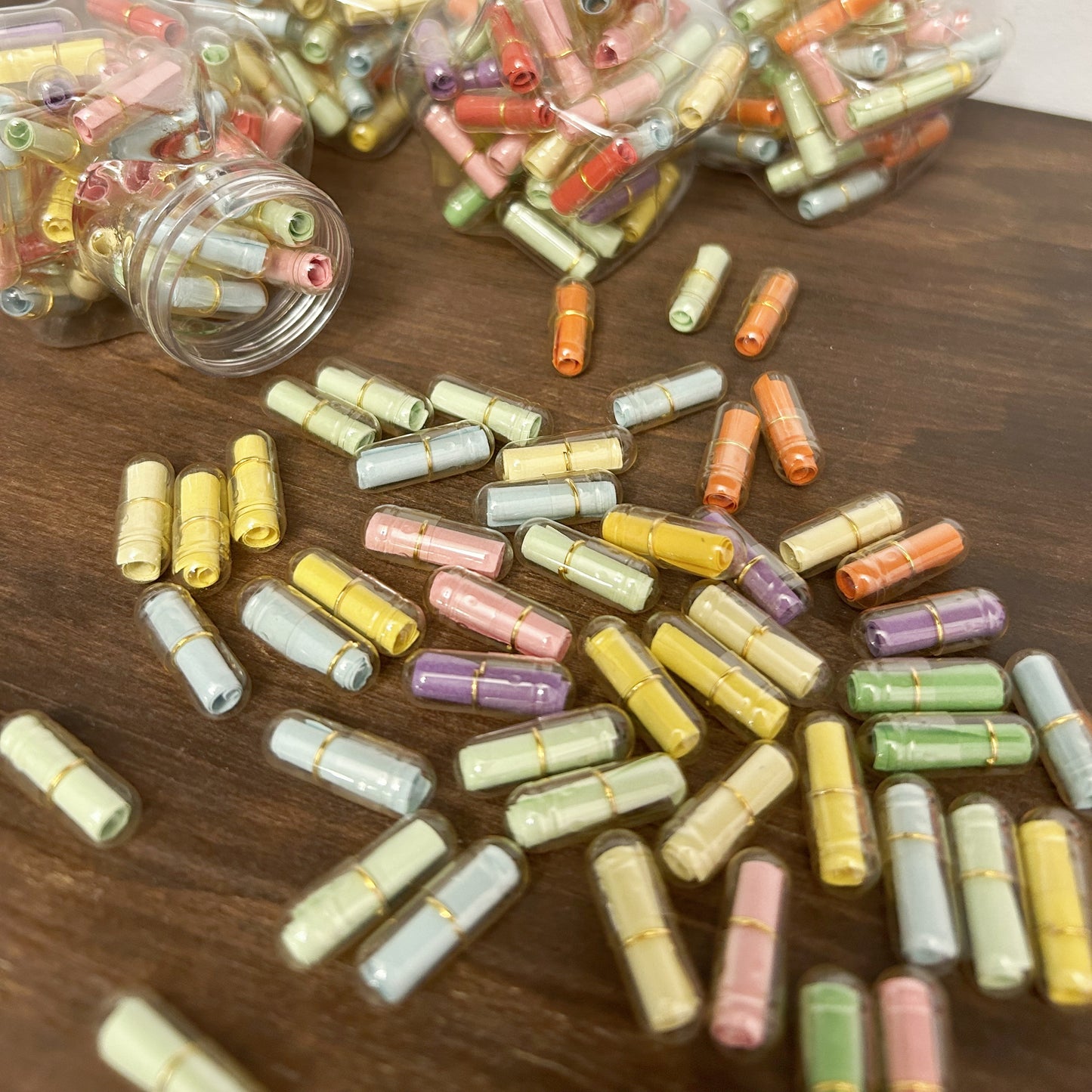 200pcs Message Capsule In Bottle Transparent Letter Love Pill Roll Paper party for gift ceremony