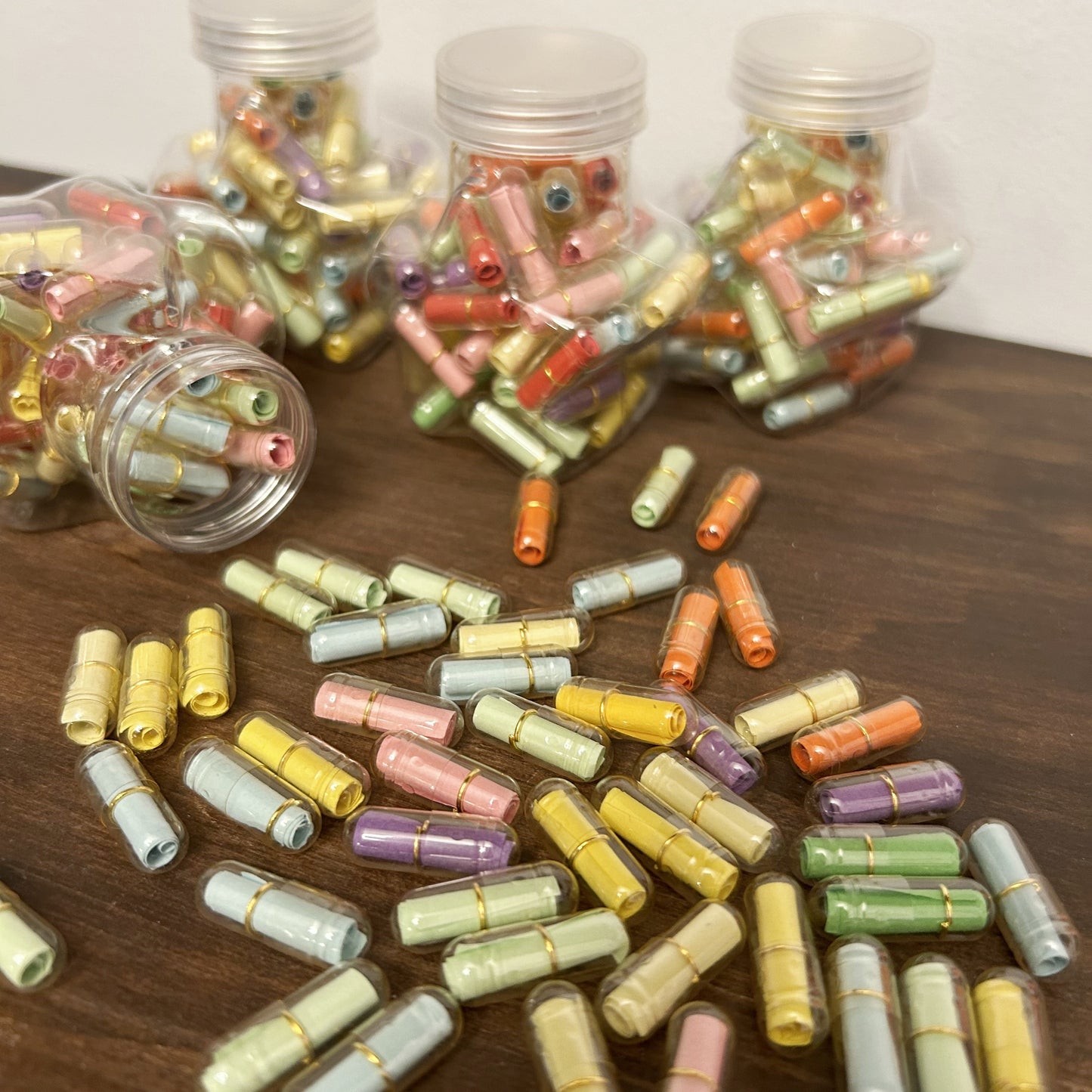 200pcs Message Capsule In Bottle Transparent Letter Love Pill Roll Paper party for gift ceremony