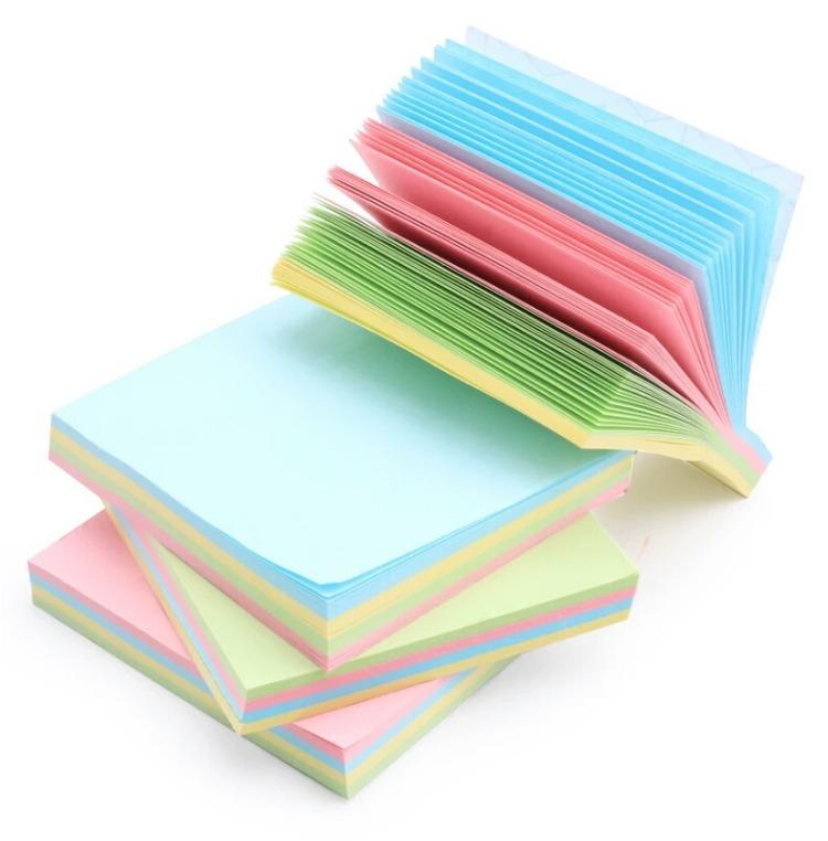 100 sheers/pack Sticky Notes Bright yellow and colorful Self-Stick Pads 3x3in Paper stationery school office