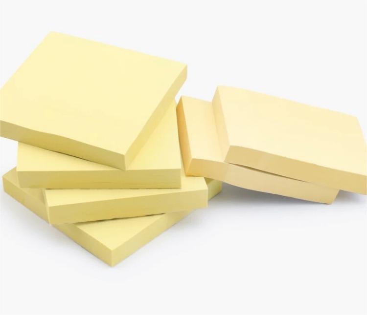 100 sheers/pack Sticky Notes Bright yellow and colorful Self-Stick Pads 3x3in Paper stationery school office