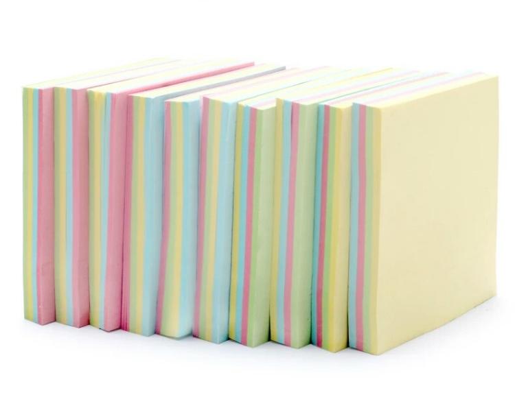 100 sheers/pack Sticky Notes Bright yellow and colorful Self-Stick Pads 3x3in Paper stationery school office
