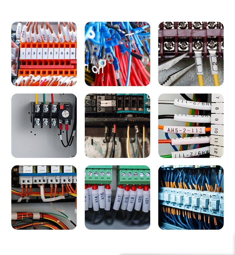 1000pcs/set print Cable Markers 2.5-6mm² Letter number 0-9 Circle Cable Wire DIY